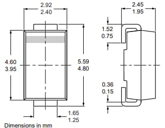 Mechanical Drawing - Nexperia GS1M Recovery Rectifier